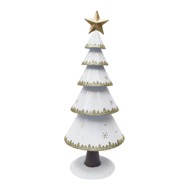Snowy Tree Standing Decoration 34cm