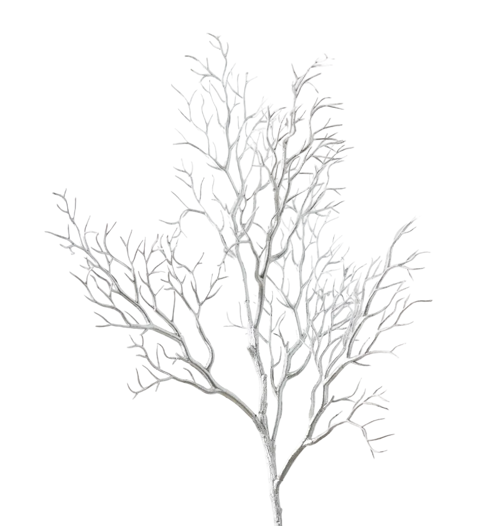 Pick Coral Branch Silver 78cm - Christmas Decorations Brisbane