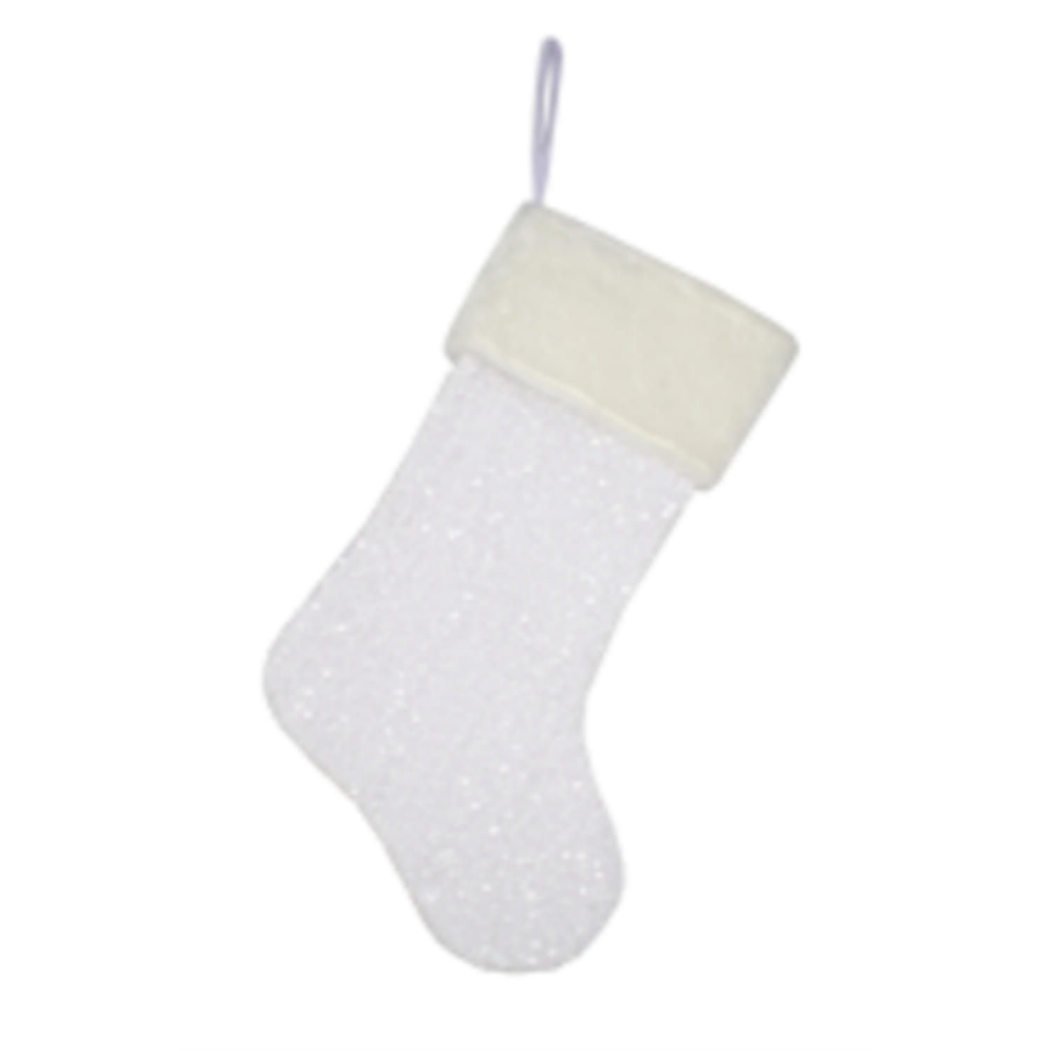 Stocking White Sequin 50cm