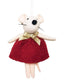 Sweet Mouse Red and Gold Hanging Decoration 12cm