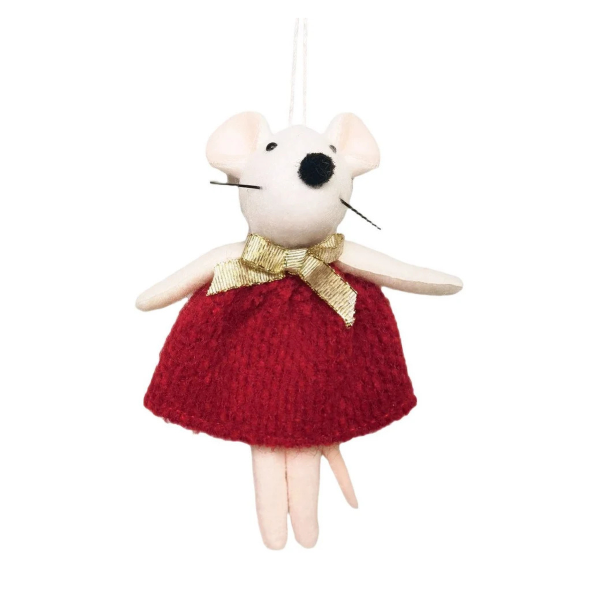 Sweet Mouse Red and Gold Hanging Decoration 12cm
