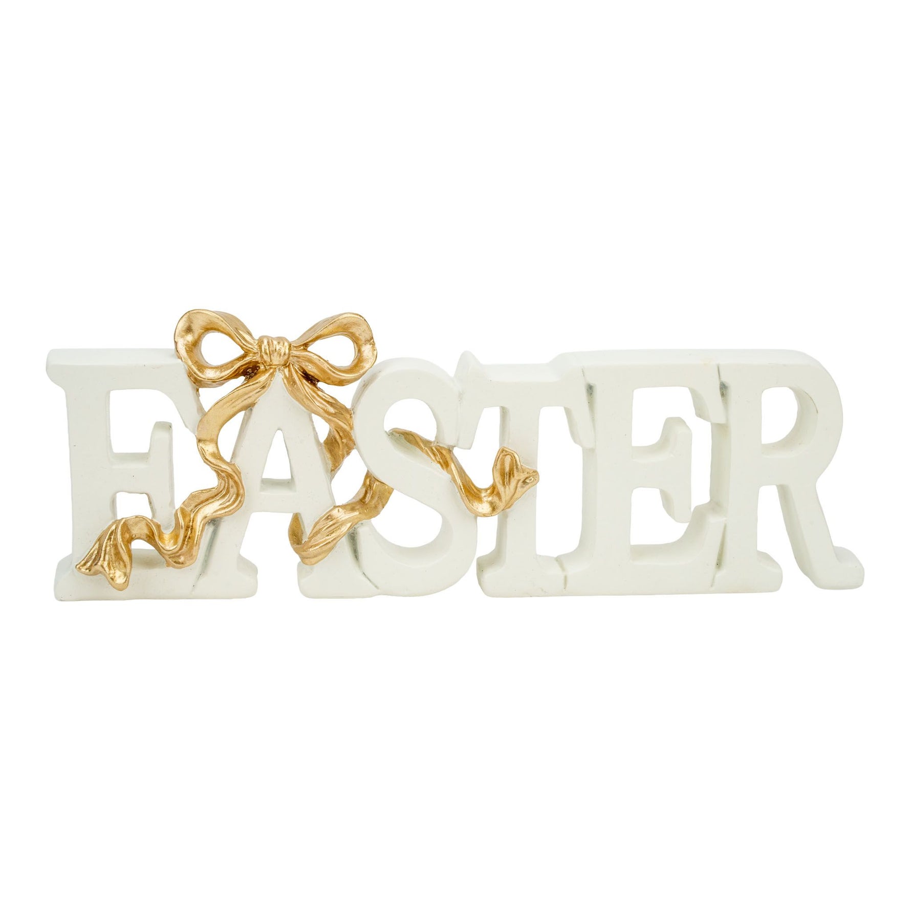 Golden Bow Easter Sign 8cm - Christmas Decorations Brisbane