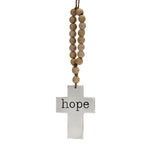 Cross Hope White Wooden Beads - Christmas Decorations Brisbane