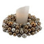 Candle holder ring adorned with white, champagne and gold pearls in varied finishes