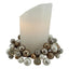 Candle holder ring made from mini balls in pearl, glitter and metallic finishes