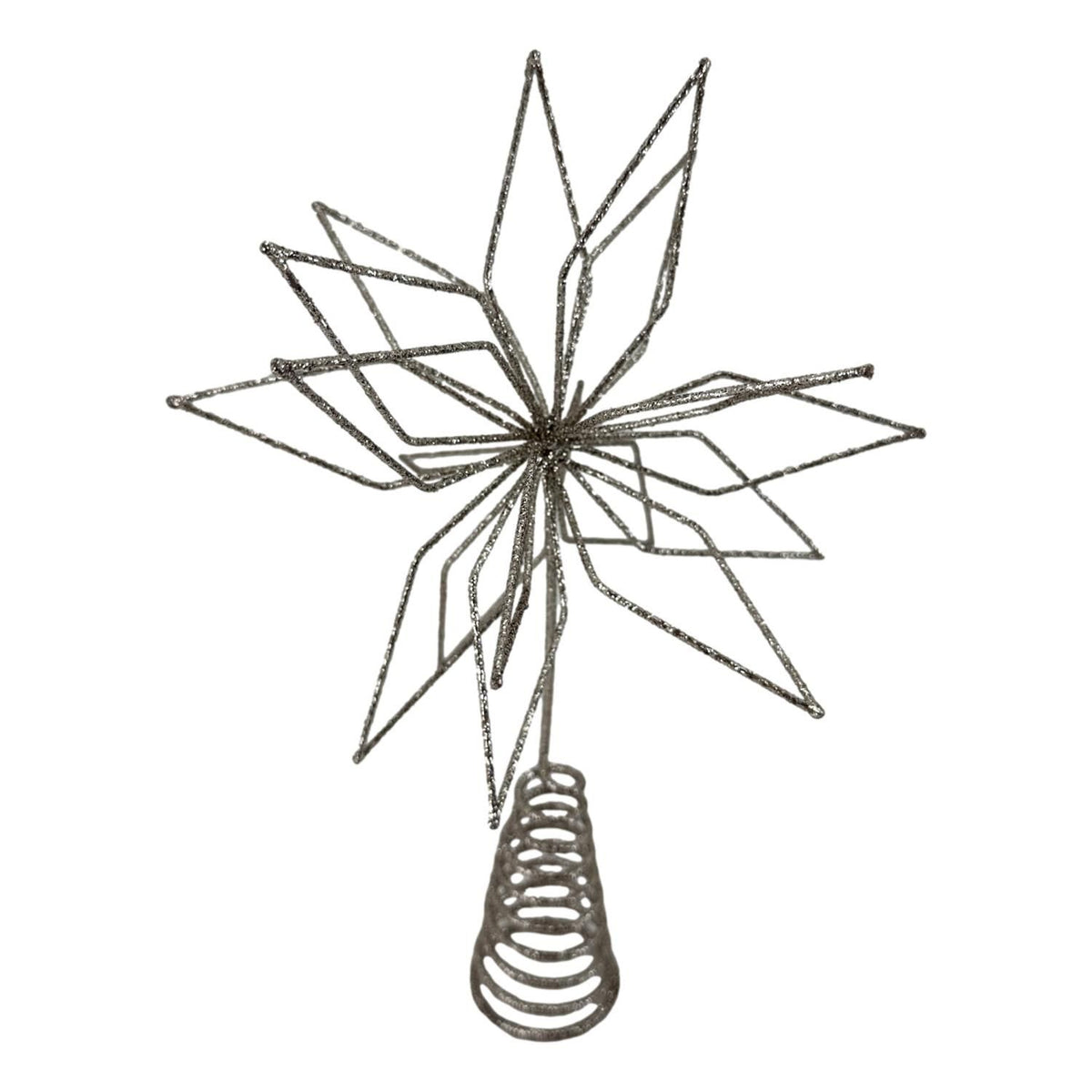 Champagne glitter star flower tree topper
