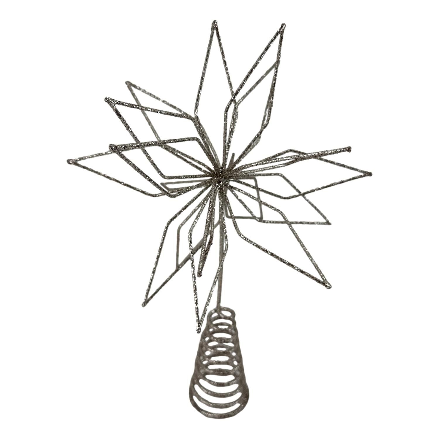 Champagne glitter star flower tree topper