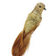 Gold glitter clip-on decorative bird with feather tail