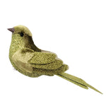 Clip-on decorative bird with green glitter