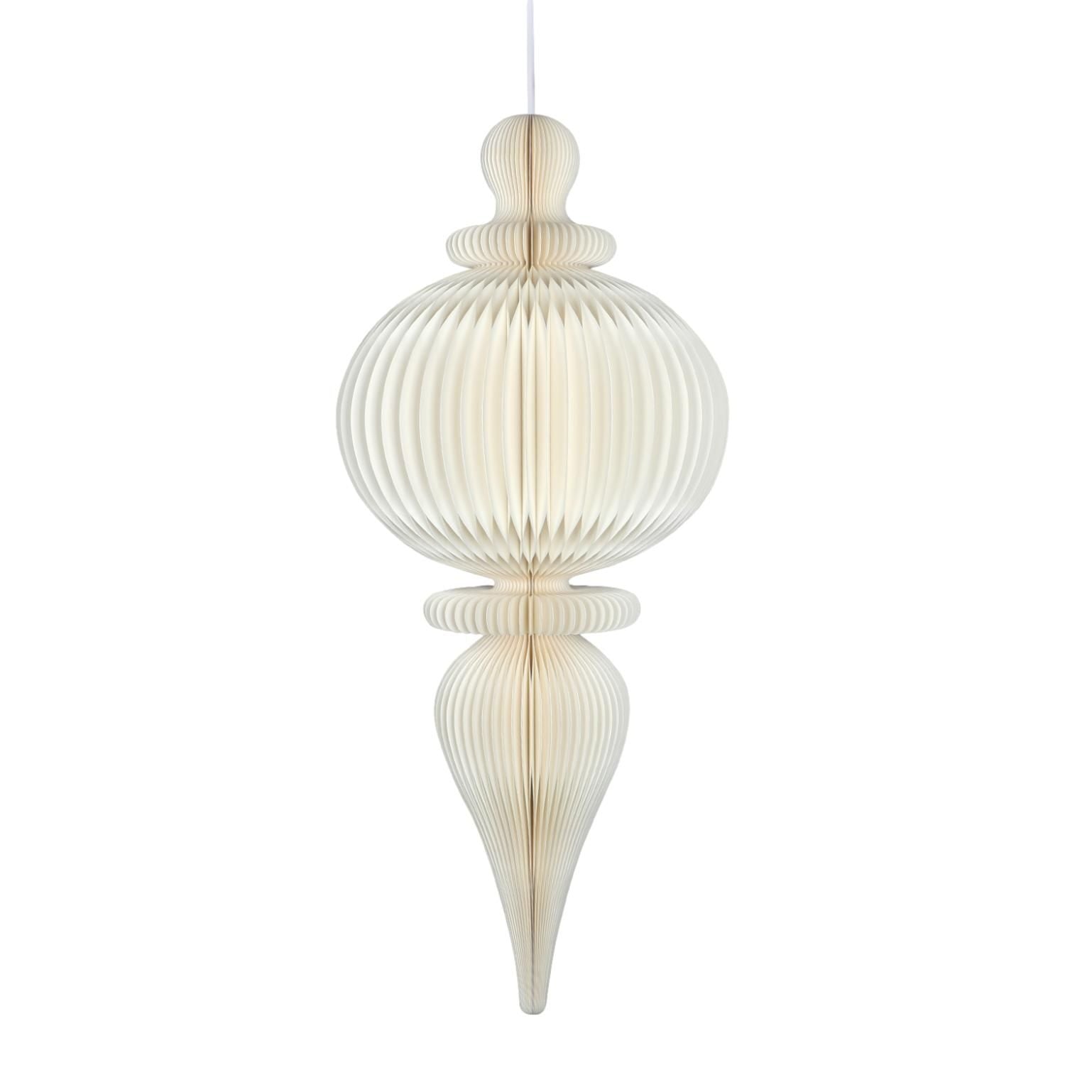 Paper hanging decoration in an off-white peculiar shape