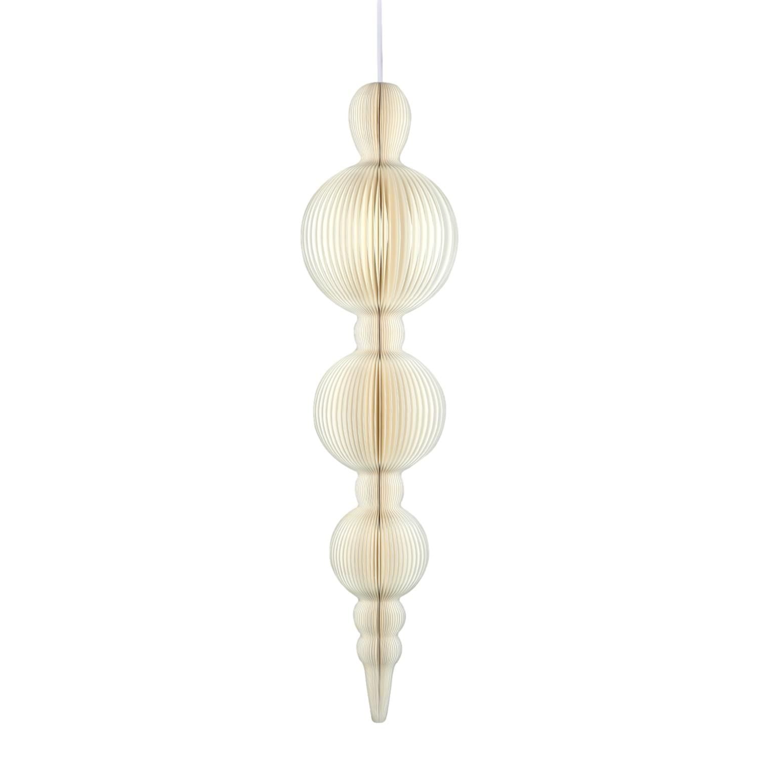 Paper hanging decoration in an off-white peculiar shape