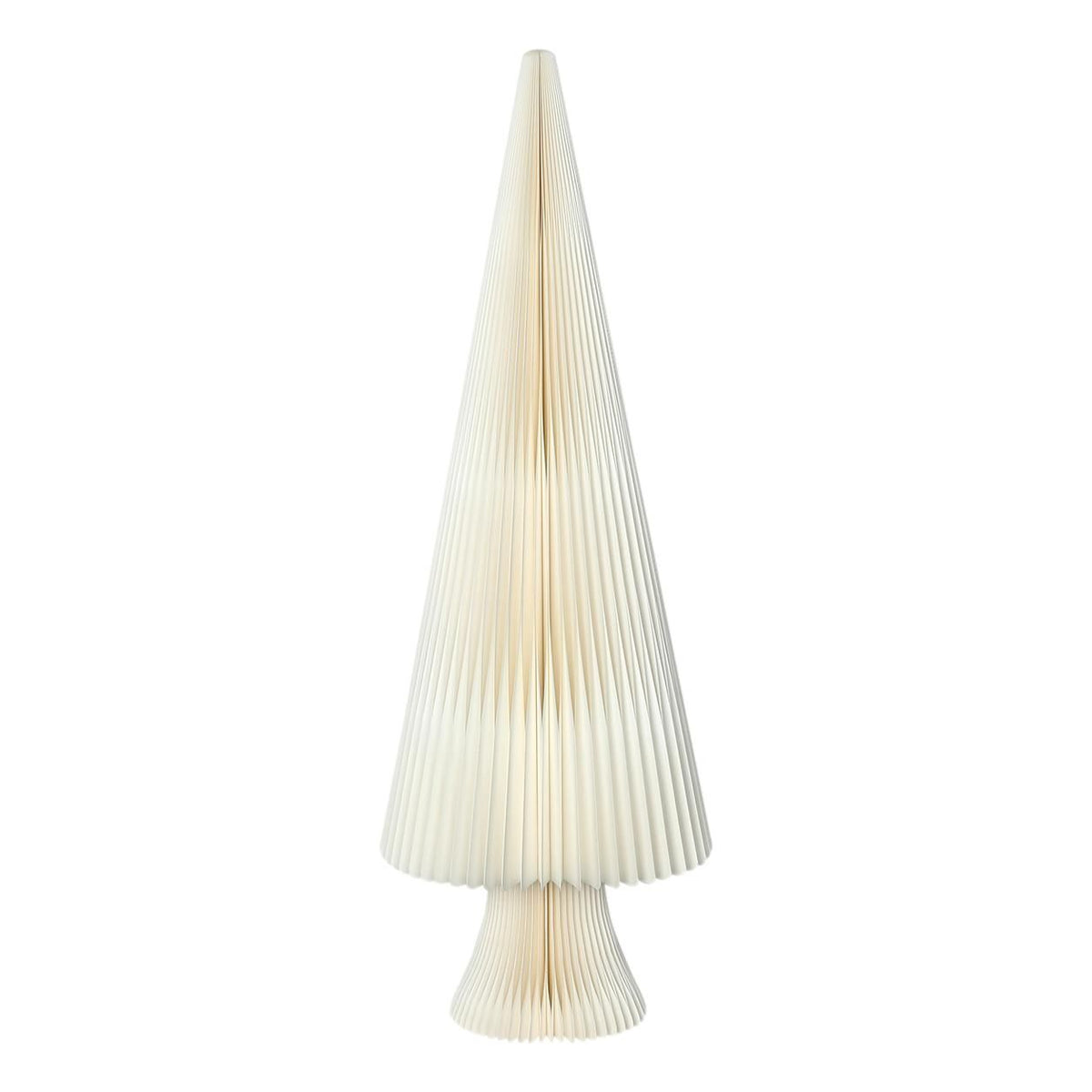 Decorative tabletop tree with a straight edge made from off-white paper