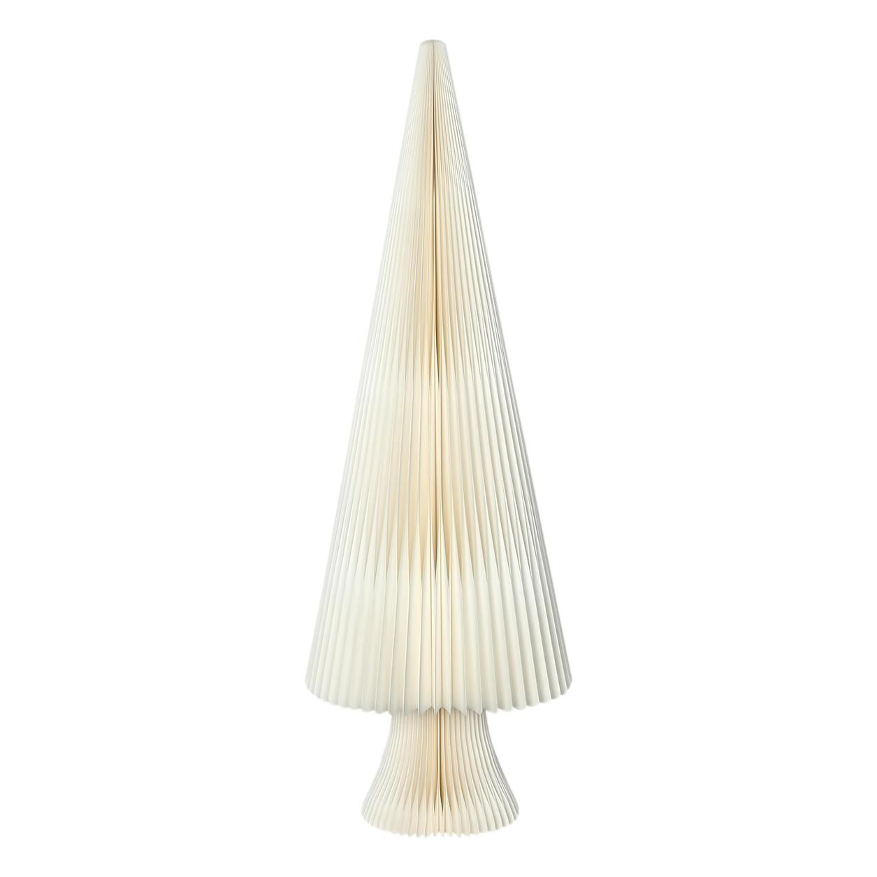 Decorative tabletop tree with a straight edge made from off-white paper