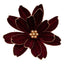Velvet burgundy flower with gold glitter centre and edge detailing