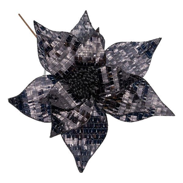 Decorative flower on pick with black sequins