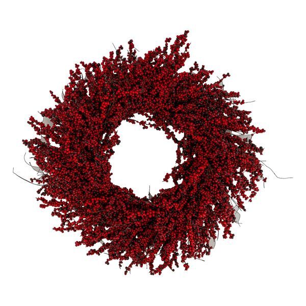Decorative wreath made of faux red berries