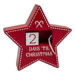 Star-shaped wooden Christmas countdown table ornament, simply turn the wooden number cubes