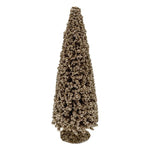 Tabletop Christmas tree decoration made with champagne beads