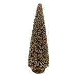 Tabletop Christmas tree decoration made with champagne beads