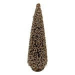 Tabletop Christmas tree decoration made with champagne beads