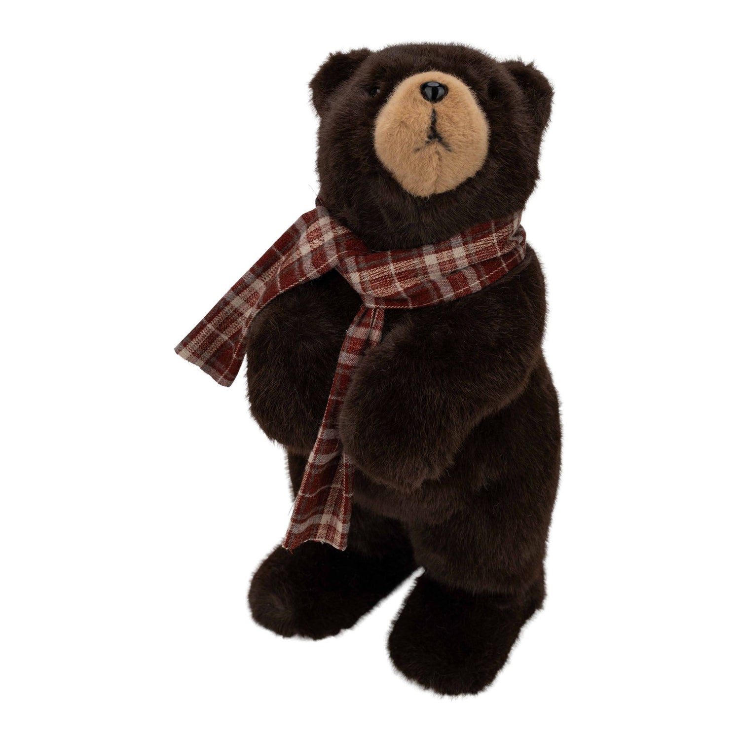 Brown Bear with Scarf Standing 42cm