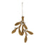 Mistletoe Leaf and Pearl Hanging 17cm