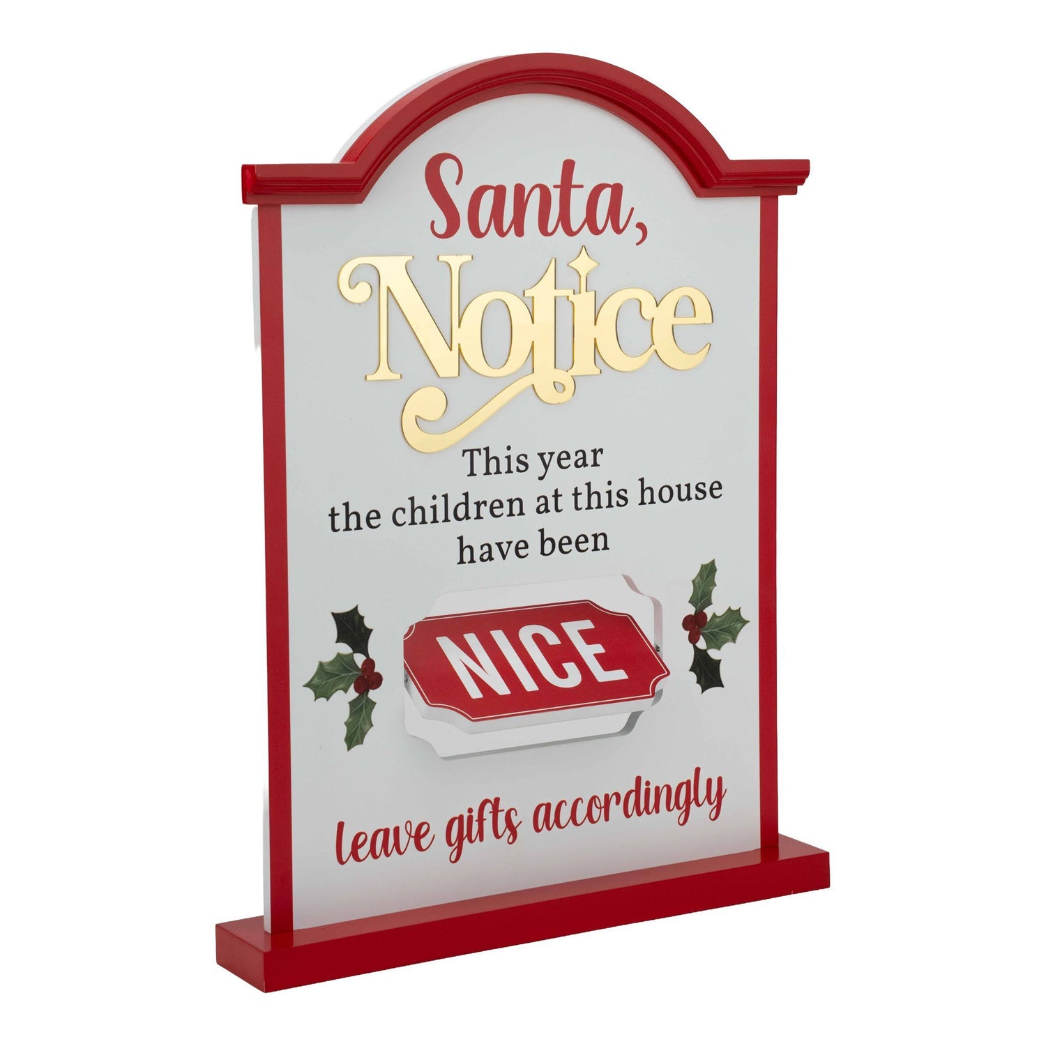Santa Notice Naughty/Nice Sign 45cm