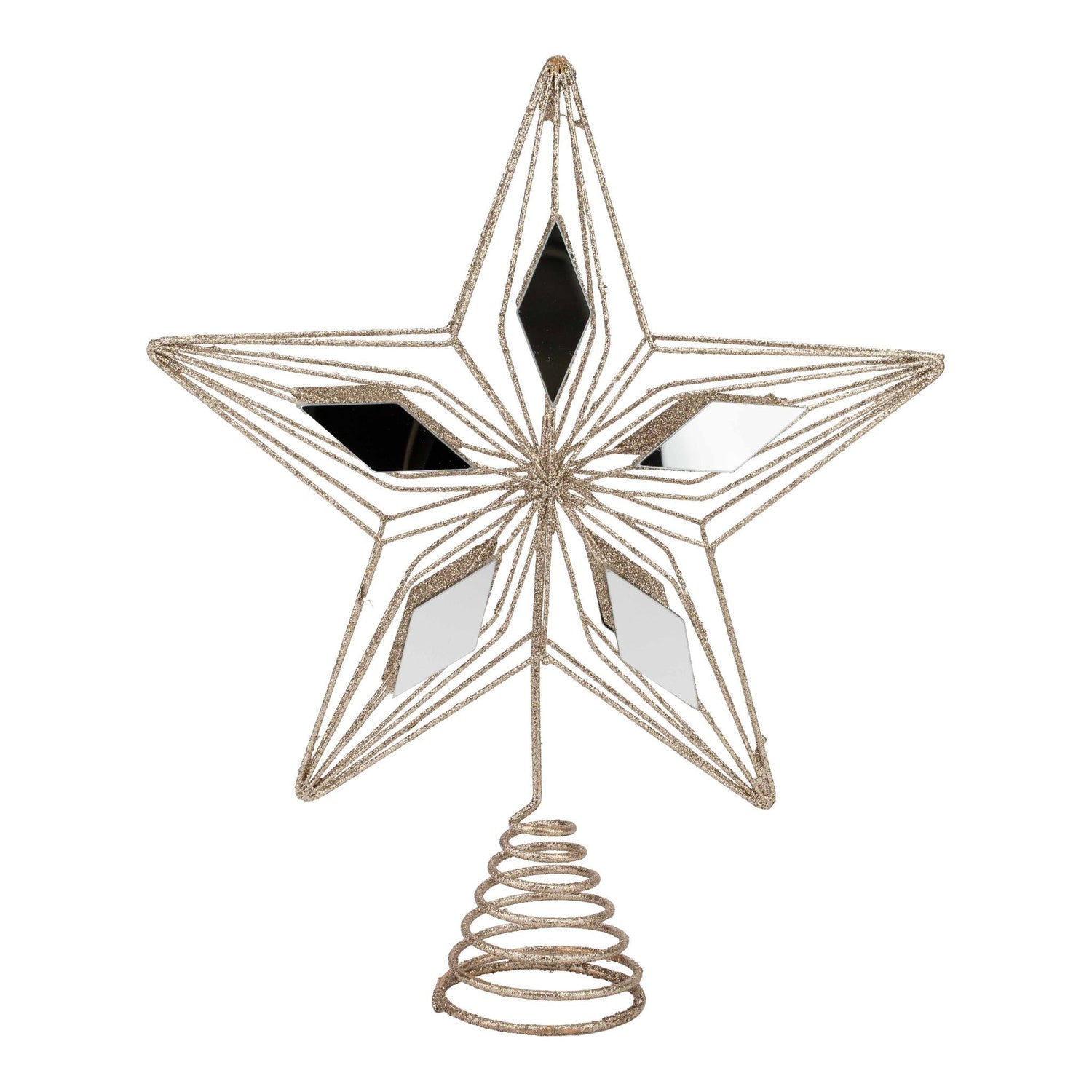 Champagne 5 Point Star Tree Topper 30cm
