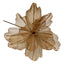 Sheer Flower Taupe with Gold Edge