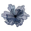 Sheer Flower Navy with Gold Edge