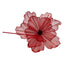 Sheer Flower Red with Gold Edge