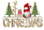 "Christmas" wooden sign with attached gnome