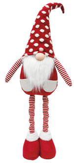 Christmas Gnome with extendable legs and a spotty hat