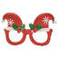 Red glitter glasses with santa hat design