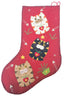 Fabric red Christmas stocking with cat design