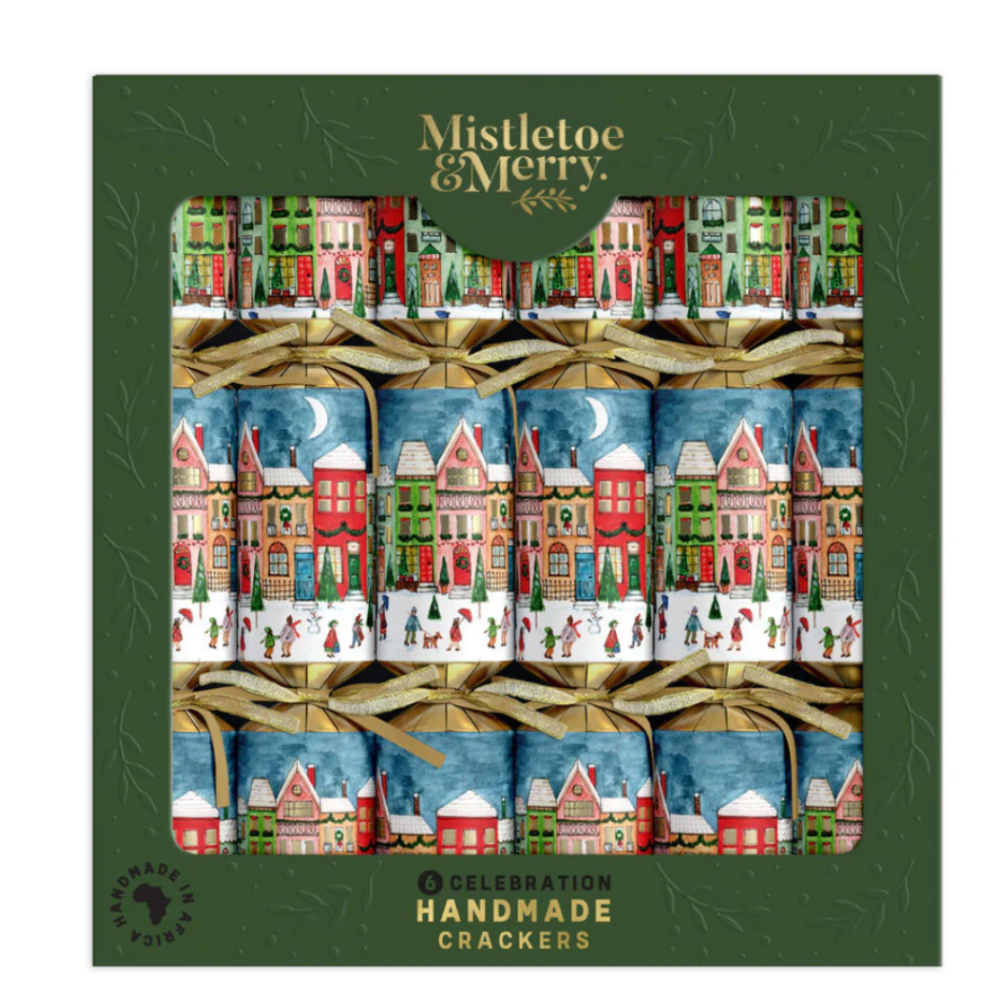 Crackers Village Scene 6 pack - Christmas Decorations Brisbane