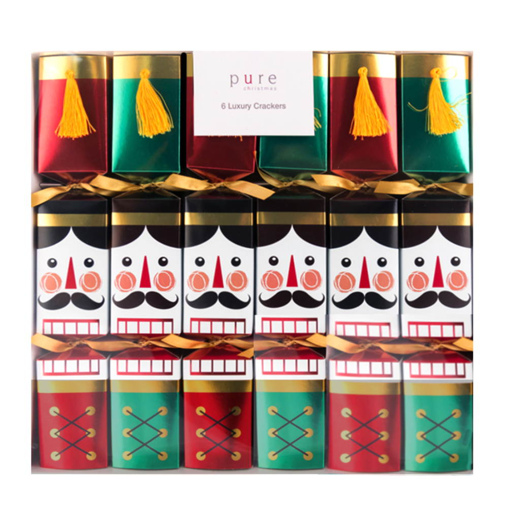 Cracker Nutcracker Red & Green 6pack - Christmas Decorations Brisbane