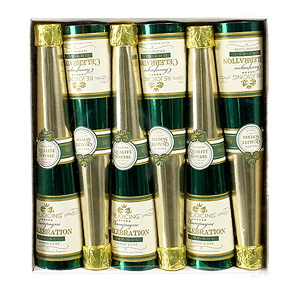 Cracker Champagne Bottle 6pack - Christmas Decorations Brisbane