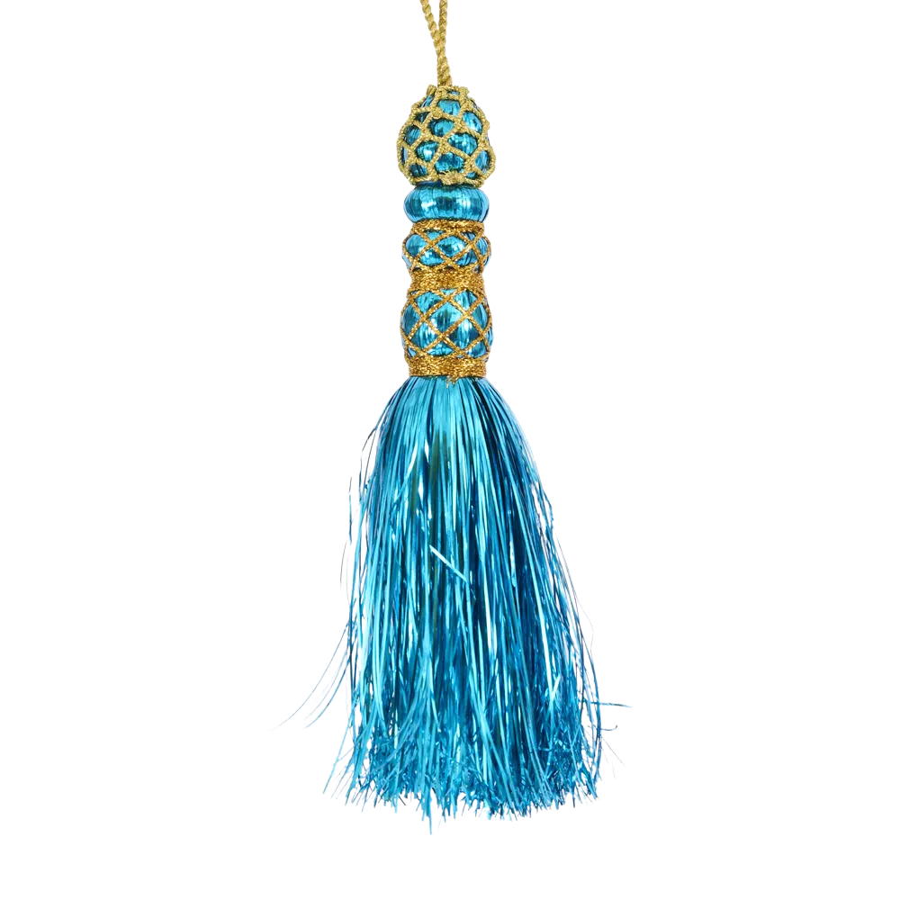 Tinsel Tassel Hanging Turquoise 20cm - Christmas Decorations Brisbane
