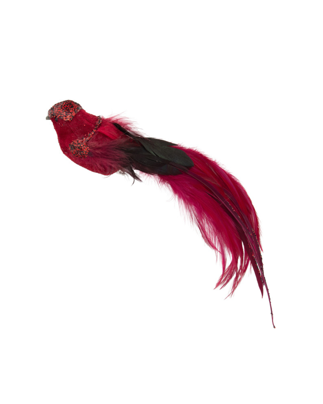 Bird Red with Long Tail Clip On 30cm