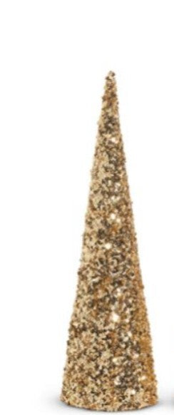 Gold Sequin Cone Tree 50cm
