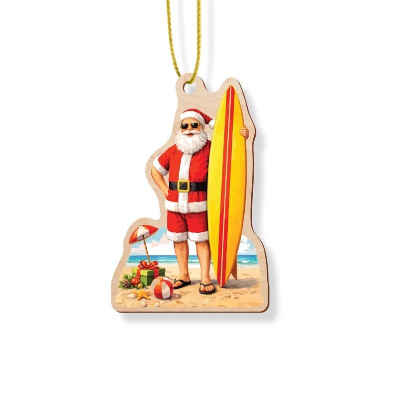 Santa Surfboard Hanging