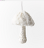 Mushroom Hanging White Glitter 16cm