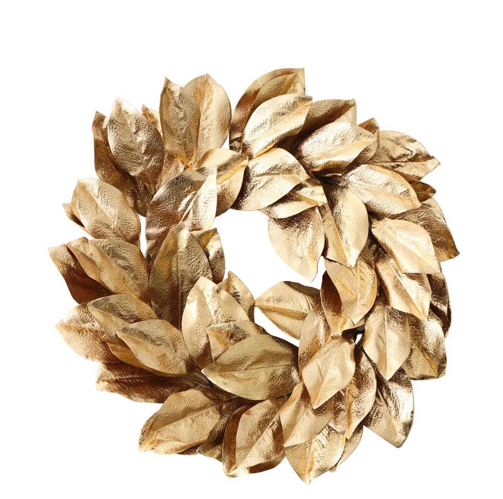 Wreath Golden Magnolia 60cm - Christmas Decorations Brisbane