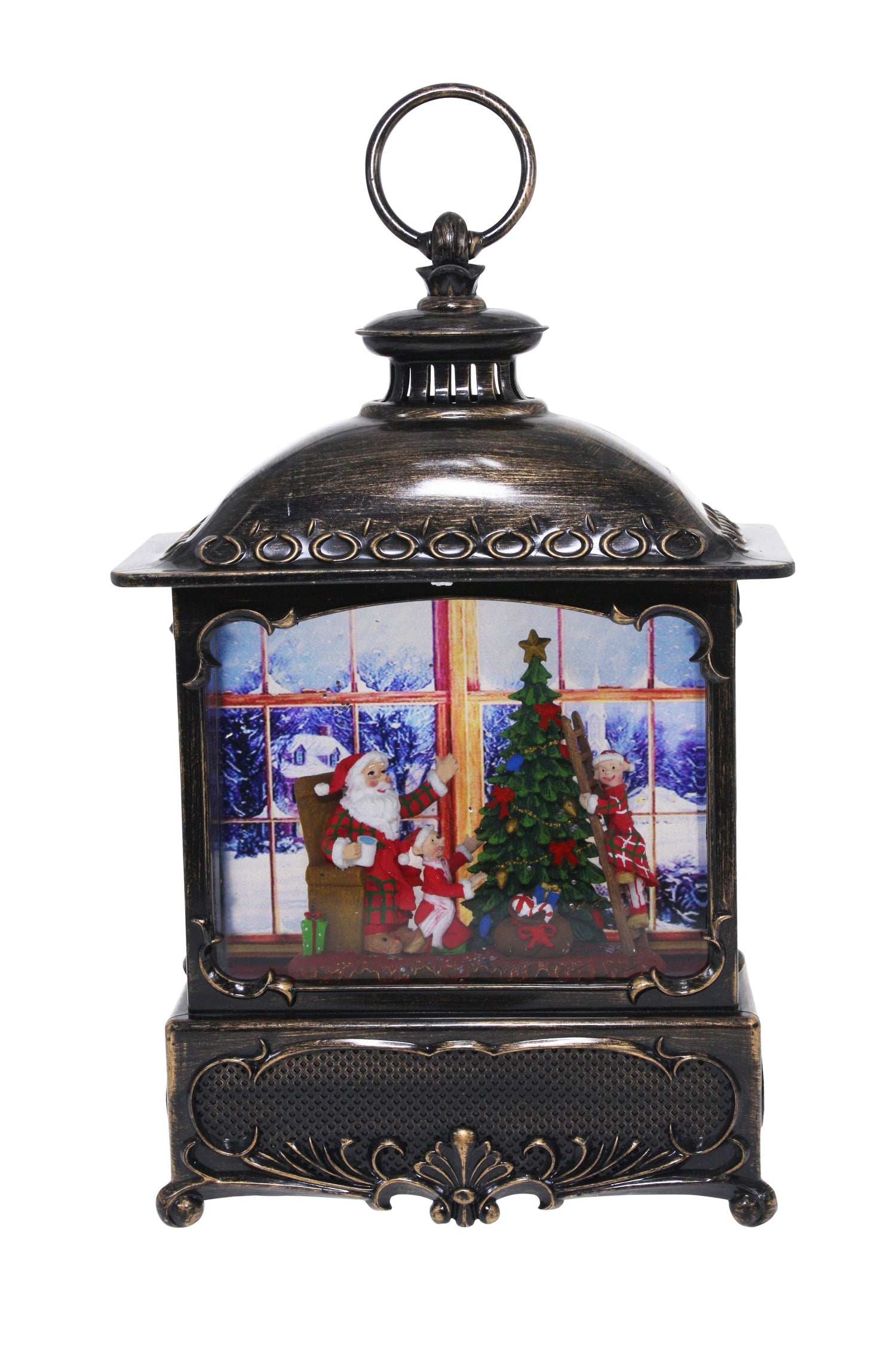 Mucial Light Up Santa Lantern 20cm - Christmas Decorations Brisbane