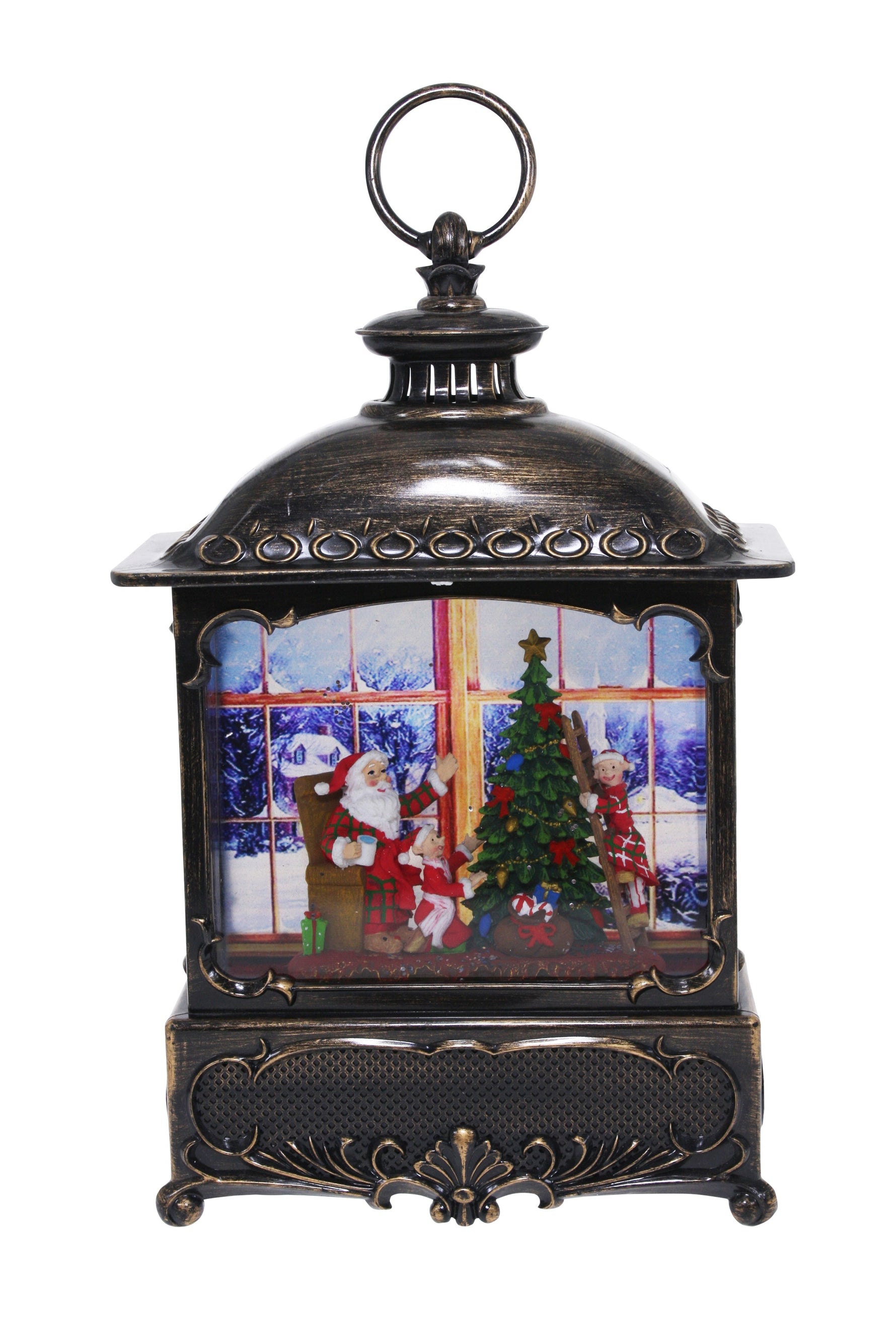 Mucial Light Up Santa Lantern 20cm - Christmas Decorations Brisbane