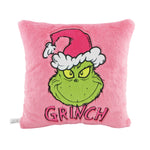 Grinch Hat Pink Plush Cushion 35cm - Christmas Decorations Brisbane