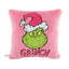 Grinch Hat Pink Plush Cushion 35cm - Christmas Decorations Brisbane