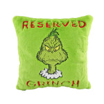 Grinch Reserved Green Plush Cushion 35cm - Christmas Decorations Brisbane