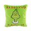 Grinch Reserved Green Plush Cushion 35cm - Christmas Decorations Brisbane